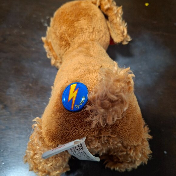 Ty Beanie Baby BB 2.0 Frolics The Puppy Dog Brown Curly Plush - Picture 6 of 9